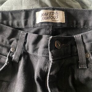 Naked and Famous Black Denim Jeans Size 30
